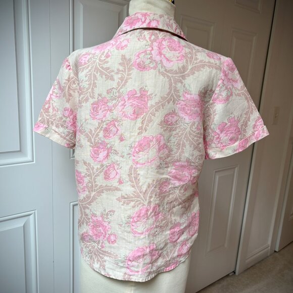 Carlies Court Vintage Floral Linen Blouse - Picture 3 of 11